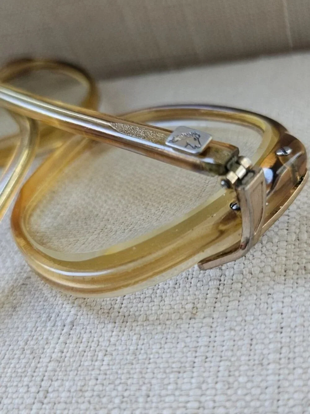 Vintage Jordache Women Eyeglasses Frame Tan Tone Eyewear Glasses Frame France
